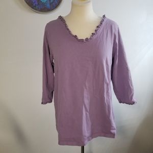 Motherhood lavender 1x XL top 3/4 sleeve super stretchy blouse purple